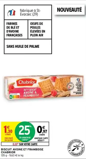 Intermarché Biscuit avoine et framboise chabrior offre