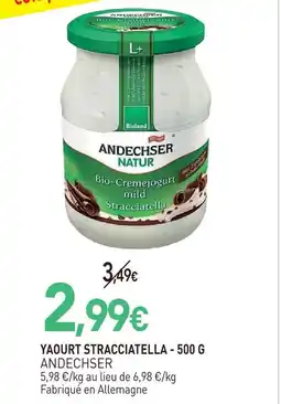 naturéO Andechser natur yaourt stracciatella offre