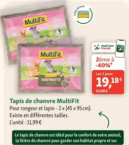 Maxi Zoo Multifit tapis de chanvre offre