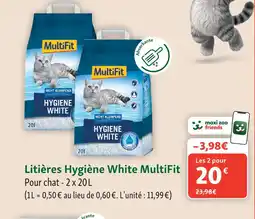 Maxi Zoo Multifit litières hygiène white offre