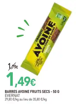 naturéO Evernat barres avoine fruits secs offre