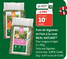 Maxi Zoo Real nature foin de légumes et foin à la rose offre