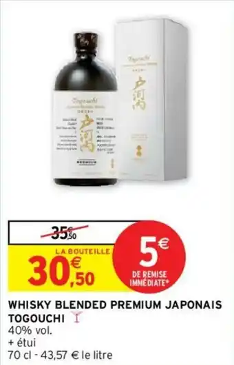 Intermarché Whisky blended premium japonais togouchi offre