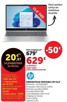 Super U Hp - ordinateur portable 15,6 offre
