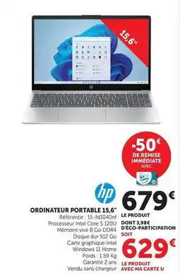 Super U Hp - ordinateur portable 15,5° offre