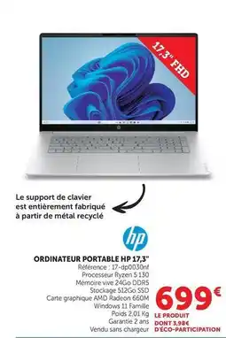 Super U Hp - ordinateur portable 17,3 offre