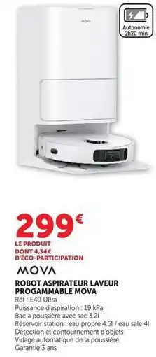 Hyper U Robot aspirateur laveur programmable offre