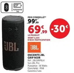 Super U Jbl - enceinte grip noir offre