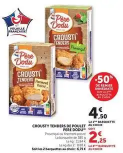 Hyper U Père dodu - crousty tenders de poulet offre