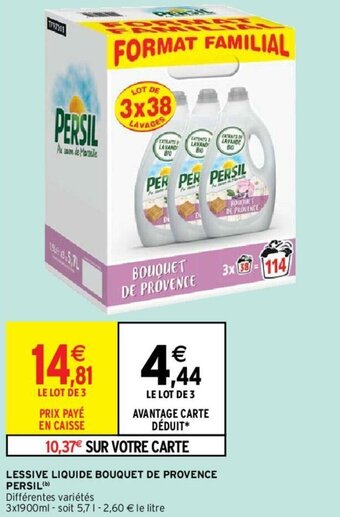 Intermarché Lessive liquide bouquet de provence persil offre