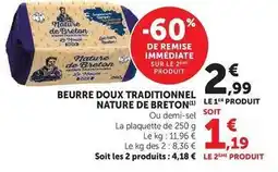 U Express Nature de breton - beurre doux traditionnel offre
