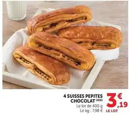 U Express 4 suisses pepites chocolat offre
