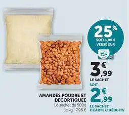 U Express U - amandes poudre et decortiquee offre