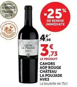 U Express Cahors - aop rouge chateau la poujade hve3 offre