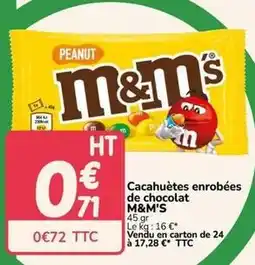 Promocash M&m's - cacahuètes enrobées de chocolat offre