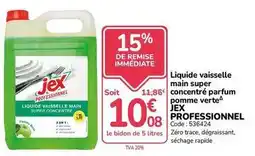 Promocash Jex professionnel - liquide vaisselle main super concentre parfum pommes verte offre