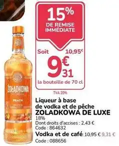 Promocash Liqueur à base de vodka et de pêche offre