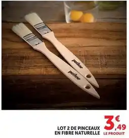 Hyper U Patisse - lot 2 de pinceaux en fibre naturelle offre