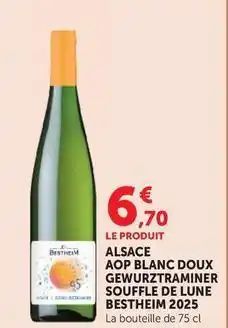 Hyper U Bestheim - alsace aop blanc doux gewurztraminer souffle de lune 2025 offre