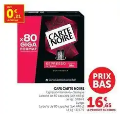 Hyper U Carte noire - cafe offre