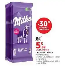 Hyper U Milka - chocolat offre