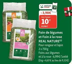 Maxi Zoo Real nature - foin de légumes et foin à la rose offre