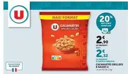 Hyper U U - cacahuètes grillées & salees offre