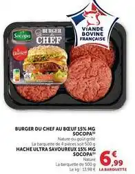 Hyper U Socopa - burger du chef au boeuf 15% mg offre