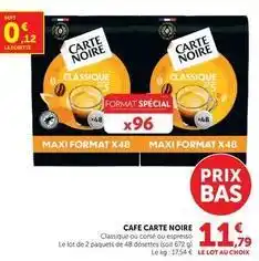 Super U Carte noire - cafe offre