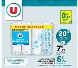 U Express U - papier toilette ultra doux triple epaisseurs offre