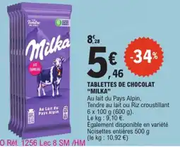 E.Leclerc Milka TABLETTES DE CHOCOLAT offre