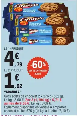 E.Leclerc Granola Gros éclats de chocolat offre