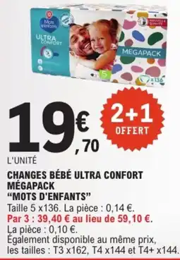 E.Leclerc Mots d'enfants Changes bébé Ultra Confort offre
