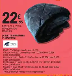 E.Leclerc OURSON Couette microfibre offre