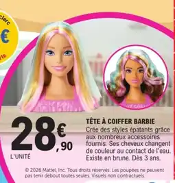 E.Leclerc BARBIE TÊTE À COIFFER offre