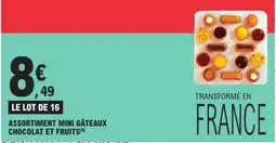 E.Leclerc ASSORTIMENT MINI GÂTEAUX CHOCOLAT ET FRUITS offre