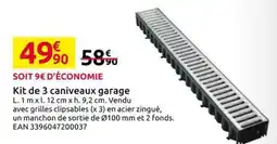 Mr Bricolage Kit de 3 caniveaux garage offre