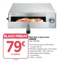Promocash HENDI Mini-four à pizza inox offre