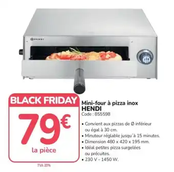 HENDI Mini-four à pizza inox