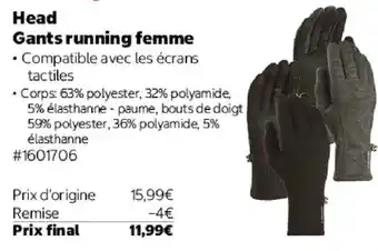 Head Gants running femme