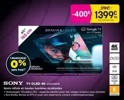 Pulsat SONY TV OLED 4K K65A65PB offre