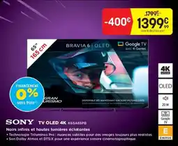 Pulsat SONY TV OLED 4K K65A65PB offre