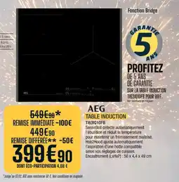 Proxi Confort AEG TABLE INDUCTION offre
