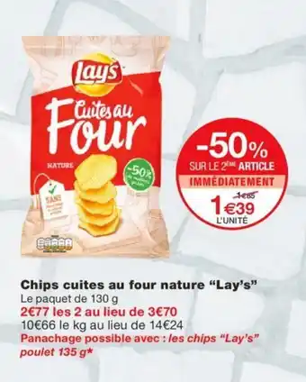 Monoprix Chips Cuitres Au Four Nature Lay's offre