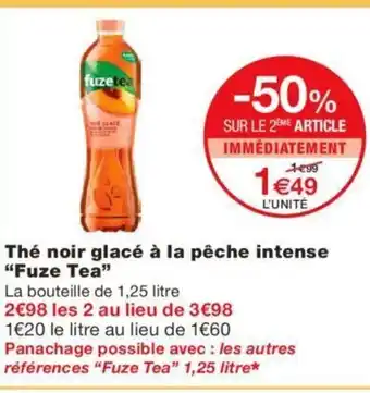 Monoprix Thé Noir Glacé à La Pêche Intense offre