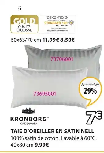 JYSK Taie d'Oreiller En Satin Nell offre