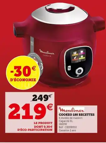 Hyper U Cookeo 180 Recettes offre
