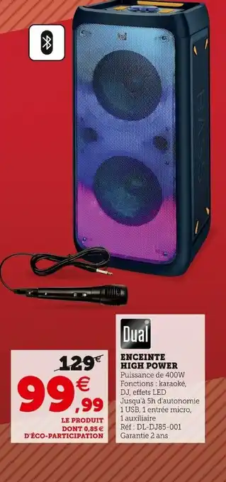 Hyper U Enceinte High Power offre