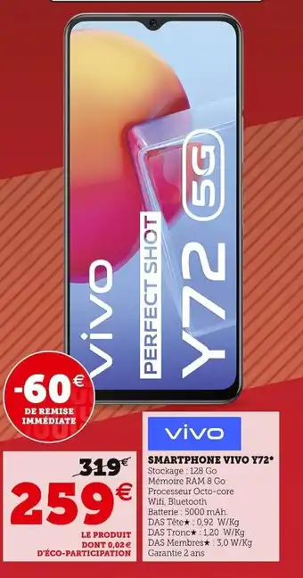 Hyper U Smartphone Vivo Y72 offre