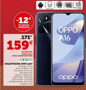Hyper U Smartphone Oppo A16 offre